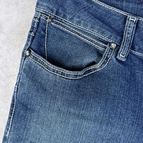 Wrangler Booty Up Ladies American Royal Low Rise Dark Stonewash Jean - Picture 4 of 8